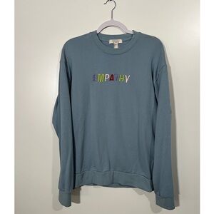 Forever 21 EMPATHY Crewneck Sweatshirt Embroidered Women’s Medium Blue